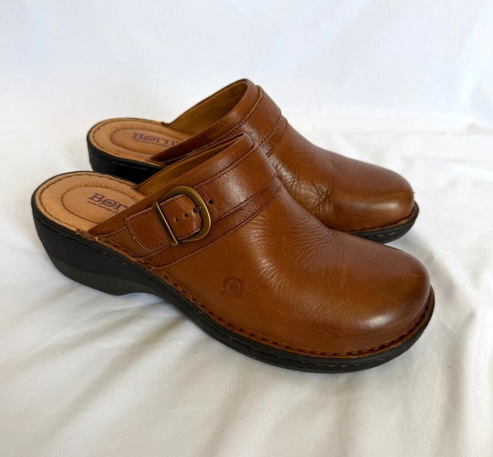 EUC Born Cognac Brown Evoca Clog, 9